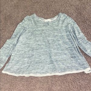 heathers gray and lace top